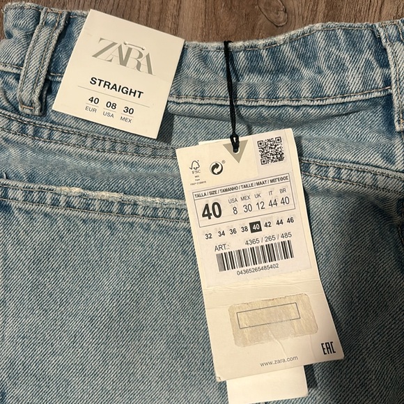 BN Zara Straight Leg denim pant. Size 40 - Picture 2 of 4